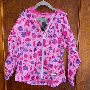 L.L. Bean Kids Pink and Purple Ladybug Raincoat